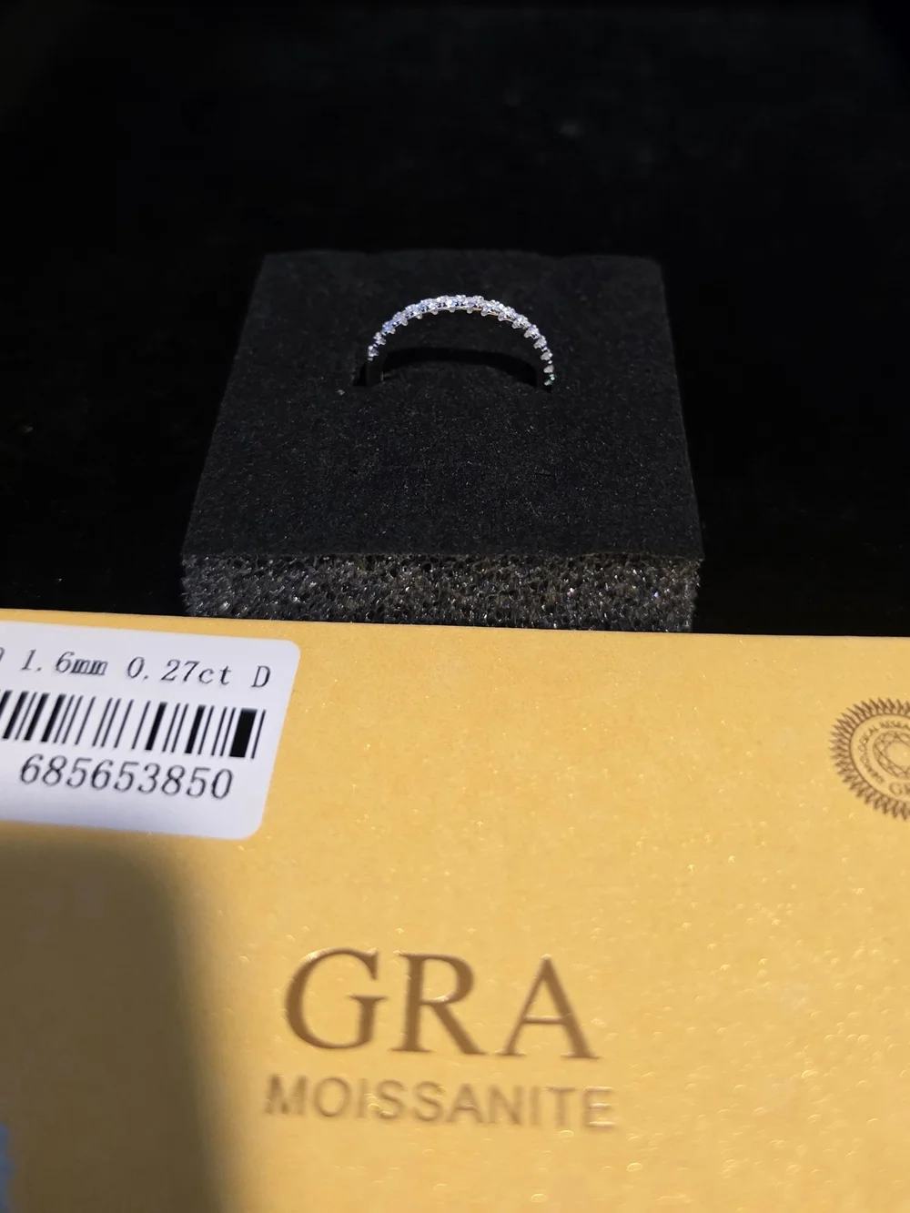 Sterling Silver & Moissanite Half Eternity Band Sz5.5